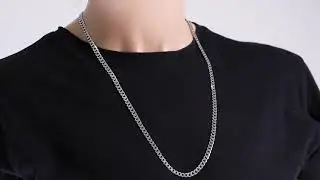 9ct White Gold Italian Made Bevelled Curb Chain - 5.75mm - 18
