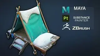 Stylized Tent in Snow with Autodesk Maya 2026, Zbrush and Substance Painter