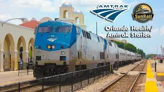 (4K) Railfanning at Orlando Health/Amtrak Station (Amtrak + SunRail)
