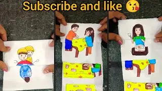 a cute story 😘😘#hearttouching #art #storyart #paperfolding #goodthing #cute #funny 