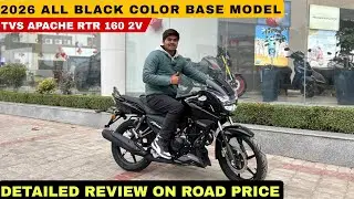 2026 TVS APACHE RTR 160 2V ALL BLACK COLOUR  BASE MODEL II SINGLE ABS SINGLE DISC  DETAILED REVIEW