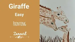 Giraffe Family Watercolour Painting | 50 | Zane Art | Riya Fathima Haris.