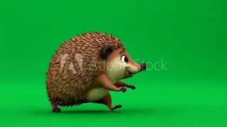 A hedge running on green screen animated chromakey background illustration composition motion