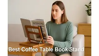 📚 PUERSI Open Display Stand, Wooden Large Book Holder | Best Coffee Table Book Stand 📚