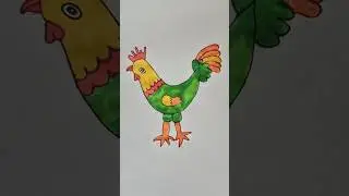 How to draw a Hen for kids #very easy hen drawing #step by step hen drawing #simple #drawing #shorts