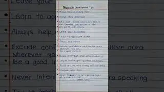 Tips For Personality Development #shorts To watch the full writing video subscribe to my channel
