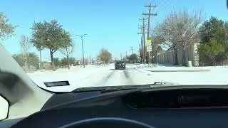 Frisco TX road conditions Jan 28 2026 after storm Fern. Teal road & Stonebrook Parkway