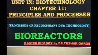 BIOREACTOR  & DOWNSTREAM PROCESSING [LECTURE 8] BIOTECHNOLGY