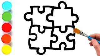 Puzzle Toys Drawing, Painting and Coloring for Kids, Toddlers | Let's Draw, Paint Together