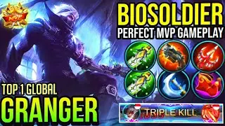 BIOSOLDIER GRANGER PERFECT GAMEPLAY, GRANGER BEST BUILD 2020 | Top 1 Global Granger - Mobile Legends