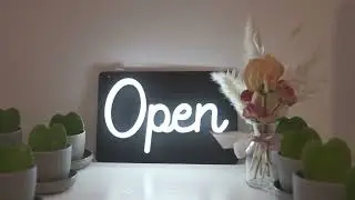 Cute Neon Open Sign in Script Font