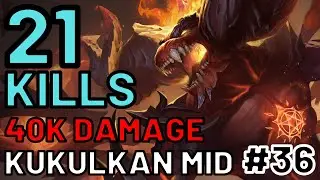 21 KILLS 40K DAMAGE Kukulkan Mid Gameplay - Smite Conquest Victory #36