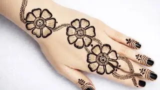 Simple Flower 🌼🌼Mehndi Design For Back Hand|| Back Hand Easy Floral Mehndi Design||Mehndi Design||