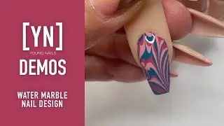 Young Nails Nail Demo - Water Marble Nail Design - Caption Polish Nails