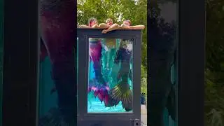 Swimming in our storage container mermaid tank! 🧜&zwj;♀️