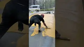 The process of painting the floor with yellow color #shorts
