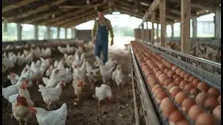 Chicken farm lays millions of Eggs - Feed Chickens, care for Chickens, Modern Chicken Farm