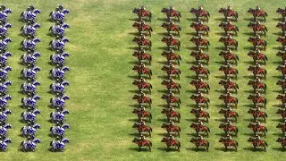 100 Paladins vs 200 Conquistadors (Direct Approach Tactic VS Feigned Retreat Tactic) - AoE2 DE
