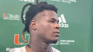 Avantae Williams after Miami Hurricanes Aug. 23 practice
