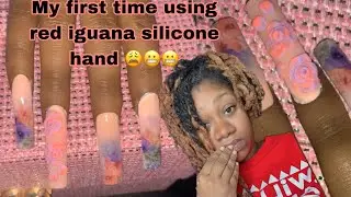 My first time using a red iguana silicone hand plus how I do roses and foil transfer