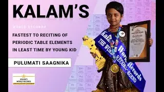 Fastest to Reciting of Periodic Table Elements in Least Time by Young Kid | Pulumati Saagnika