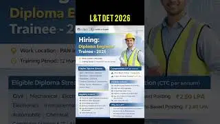 L&T DET 2026 Vacancy | L&T Diploma Jobs 2026 #diplomajobs #job