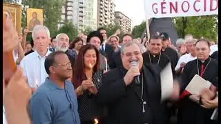 قصيدة نون بصوت الأب كميل إسحق في مسيرة تضامناً مع مسيحيي العراق والشرق الأوسط - الأحد 24 آب 2014