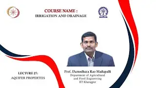 Lecture 27: Aquifer Properties