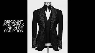 Luxury High Fashion Men Suits 2 Pieces Blazer Pants One Button Beadings Diamonds Party Tuxedo Weddin