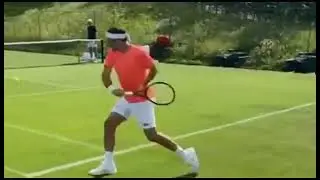Roger Federer Practice with Grigor Dimitrov at Wimbledon 2021