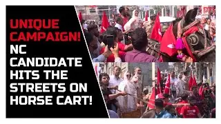 J&K Polls: NC candidate Shamim Firdous rides a horse cart to connect with voters