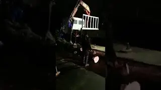 Night log loading with crane, emergency tree removal. Cape Town South Africa
