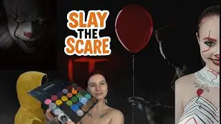 Slay the Scare 💅🔪 ... Pennywise Makeup Tutorial 🎈