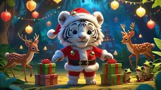 Tiger Jungle Christmas Party🐯 🎅 | Kids Colourful Animation Video Song | Fun Folk Tales | Toddlers 🌈🎊