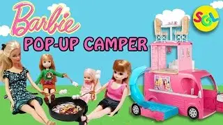 BARBIE POP UP CAMPER 3 Level - 3 Story Playset Unboxing | Barbie Kelly Licca Lottie Toy Dolls