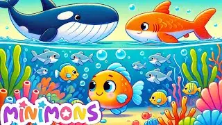 Little Fish Swimming in the Sea 🐠 English Learning Song for Indian Kids by MiniMons