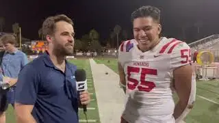 Mater Dei linebacker Leviticus Su'a discusses 43-20 win over Corona Centennial