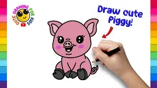 #How to #draw #cute #piggy /#Simple #easy #drawing #chibi #kawaii #pig #art #peppapig #animal