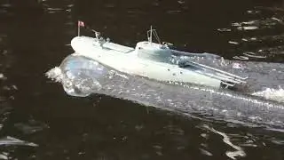 Very nicely made RC Tupolev G-5 class motor torpedo boat hits the pond