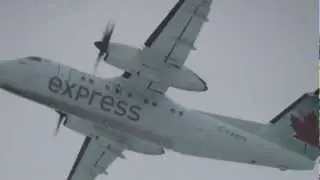 Snowy Taxi + Takeoff - Air Canada Express Dash 8-102 (C-FABW) 24L CYUL Montreal