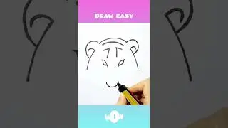 Tiger Face Drawing  | Animal Drawing  | Easy Drawings #shorts #animal #drawing #cutedrawings