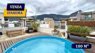 IPANEMA RUA BARÃO DE JAGUARIPE COBERTURA ÚNICA 180M² PREÇO INCRÍVEL PARA REFORMAR 3 QUARTOS VAGA
