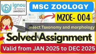 📣MZOE-004✓SOLVED ASSIGNMENT LATEST 2025 🔥MSC ZOOLOGY IGNOU🎯#ignou #msczoology #solvedassignment 