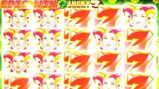 BIG WIN ON CRAZY FREE SPIN SLOT LUCKY 77