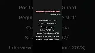 Security gaurd job in malaysia