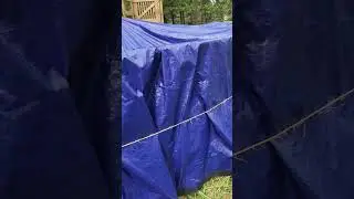 Summer Waves 20ft by 48 in metal framed pool closed for the season.