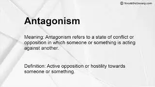 Antagonism Meaning