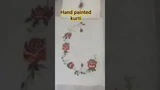 Hand painted kurti 🎨🖌 #fabricart #painting #diy #like #subscribe