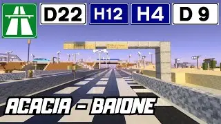 Поездка по шоссе Minecraft &mdash; из Акации в Байоне по трассам ZK D22, H12, H4 и D9
