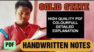 Solid state handwritten notes Class 12 chapter 1| Solid state notes Handwritten